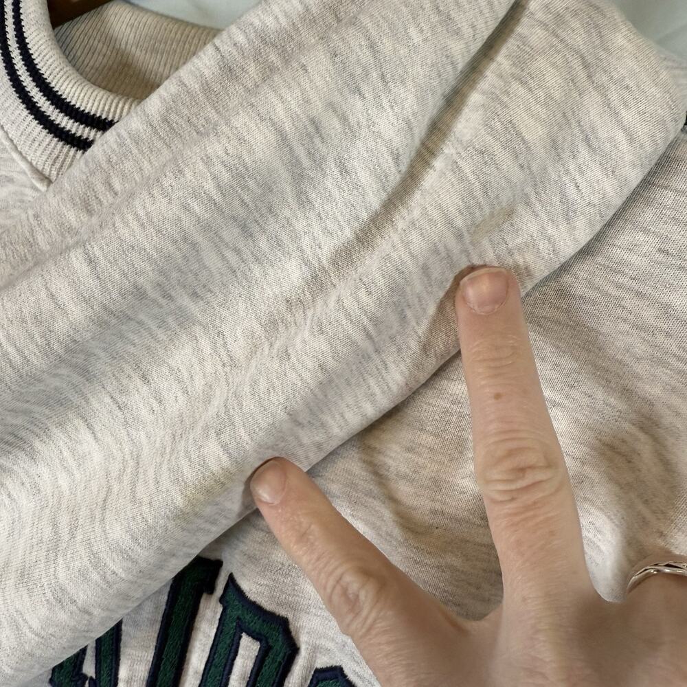 VTG University Cambridge Ringer Sweatshirt Crew RARE Academia SIZE SMALL 80s 90s - Picture 10 of 15